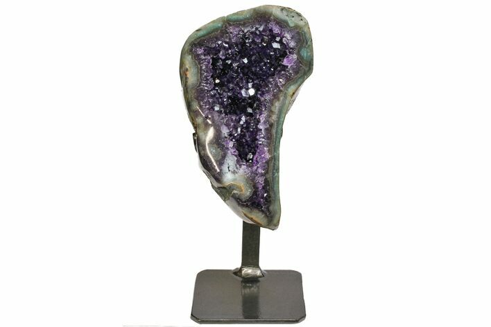 Amethyst Geode With Metal Stand - Uruguay #152362